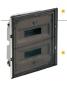 Preview: Unterputz Einbau Verteiler 2-reihig 28TE 2x 14TE UP Gehäuse weiß mit Tür in Rauchglasoptik